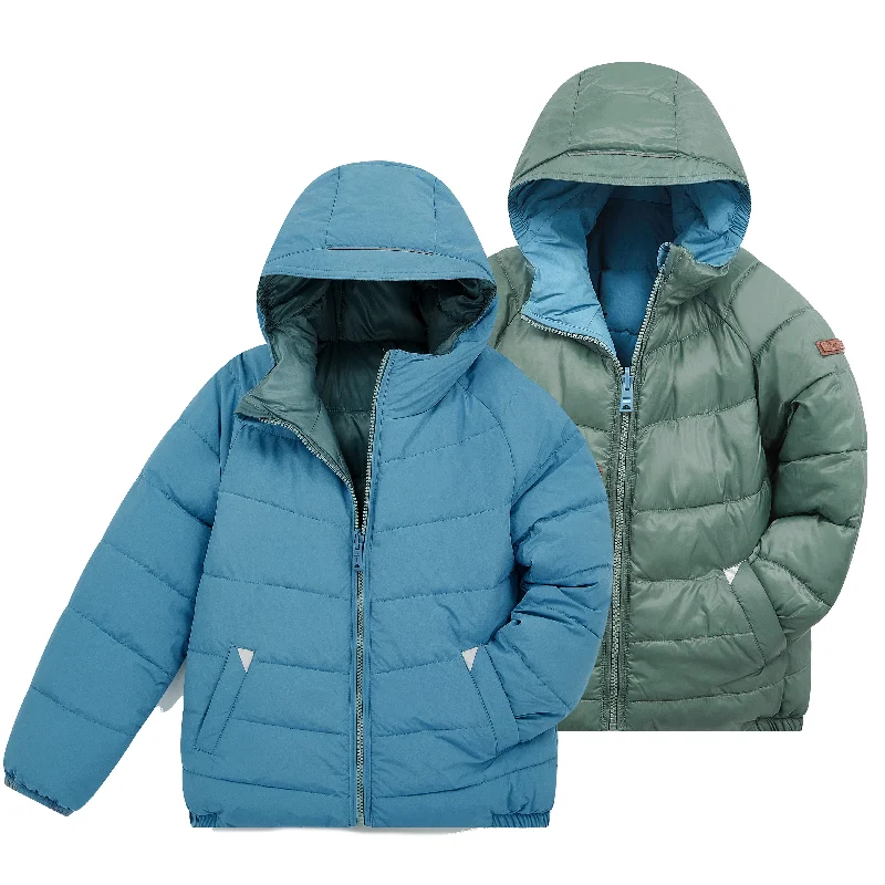 Jacket-Warm-Toastie Ecoreversible Puffer - Cloud Blue & Fern