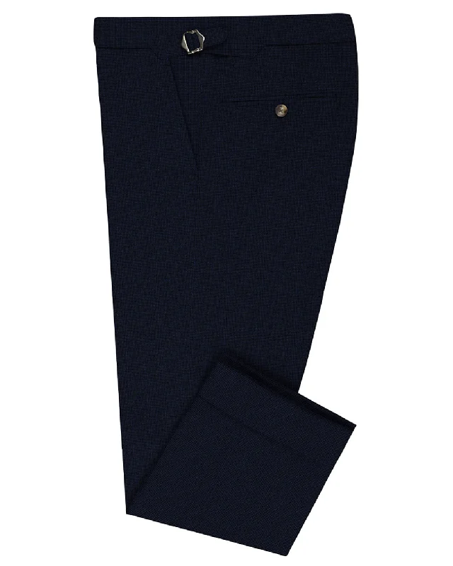 Pants-Camo-Loro Piana: Blue Mini Checks