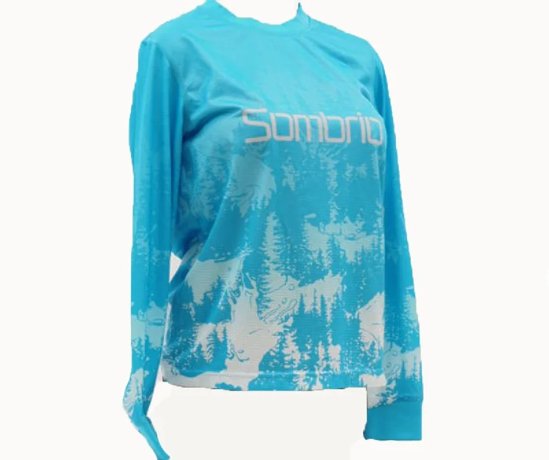 Long-Sleeve-Vintage-Sombrio Cascadia Long Sleeve MTB Jersey - Womens - Blue