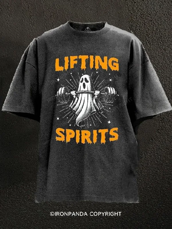 T-Shirt-Boho-Lifting Spirits Washed Gym Shirt