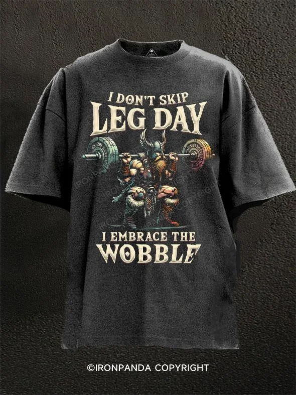 T-Shirt-Sustainable-I Don't Skip Leg Day Washed Gym Shirt