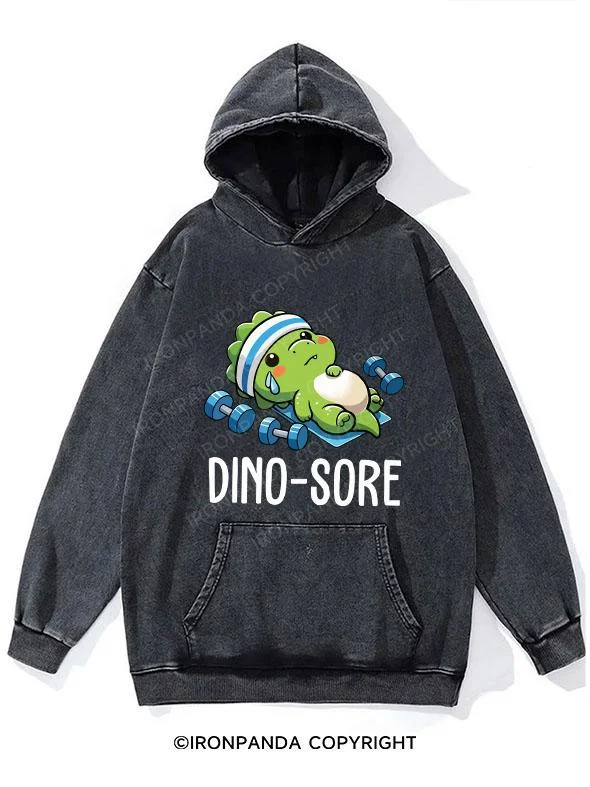 Hoodie-Camping-DINO-SORE Washed Gym Hoodie