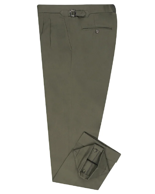 Pants-Tapered-Sondrio: Washed Olive Twill