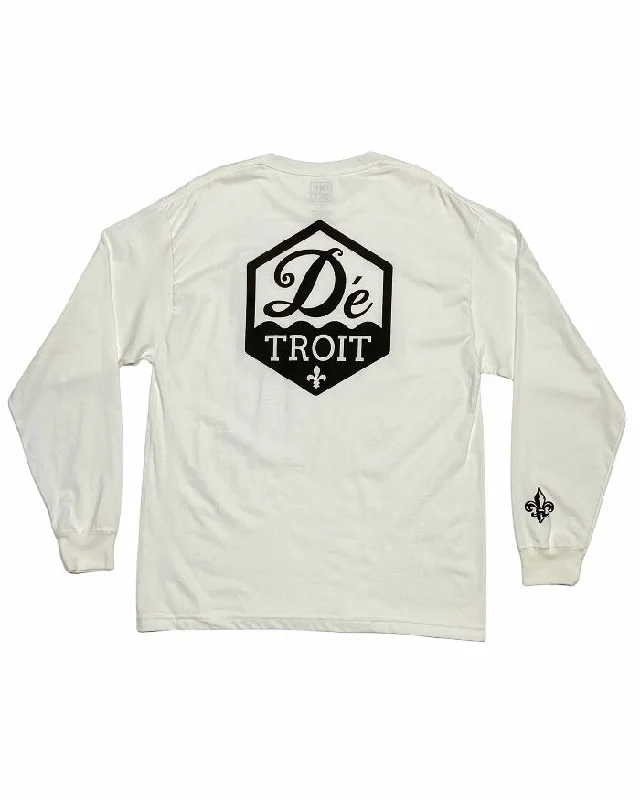 Long-Sleeve-Red-Ink Detroit Day twah Long Sleeve T-Shirt - White