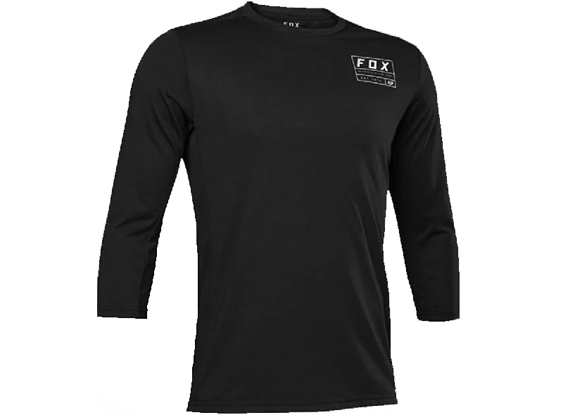 Long-Sleeve-Techwear-Fox Racing Ranger Dri Release 3/4 Sleeve MTB Jersey - Iron - Black