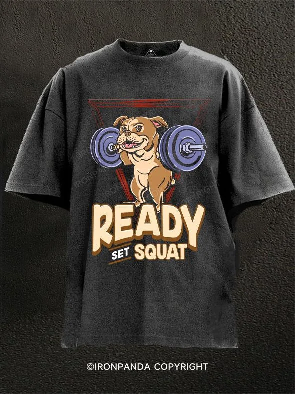 T-Shirt-Boho-READY SET SQUAT Washed Gym Shirt