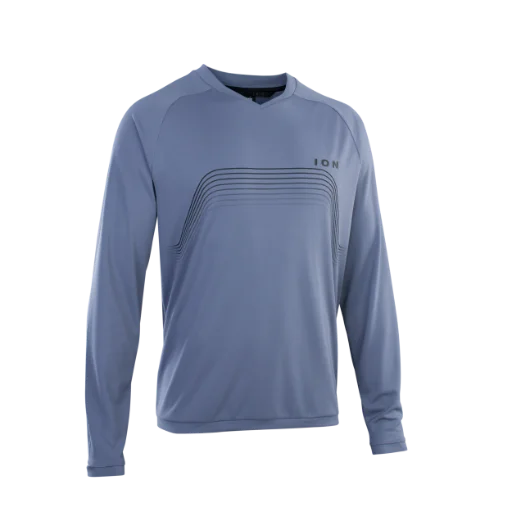 Long-Sleeve-Grey-ION Traze Long Sleeve MTB Jersey - Storm Blue - 2022