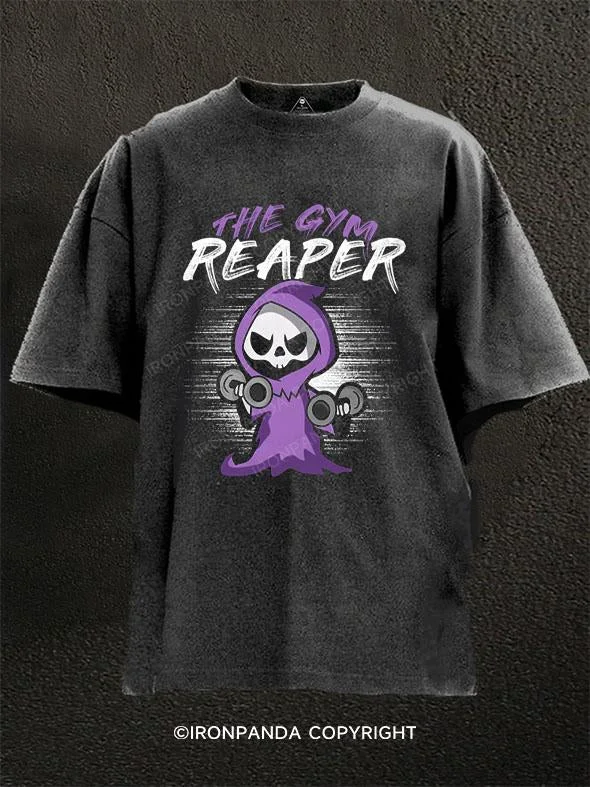 T-Shirt-Edgy-Gym Reaper Washed Gym Shirt