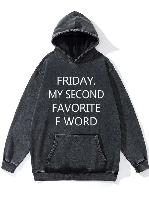 Hoodie-Zip-Up-friday my second favorite f word Washed Gym Hoodie