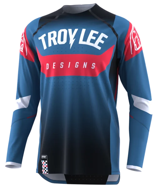 Long-Sleeve-Lightweight-Troy Lee Designs Sprint Ultra Long Sleeve MTB Jersey - Arc Blue-Black - 2023