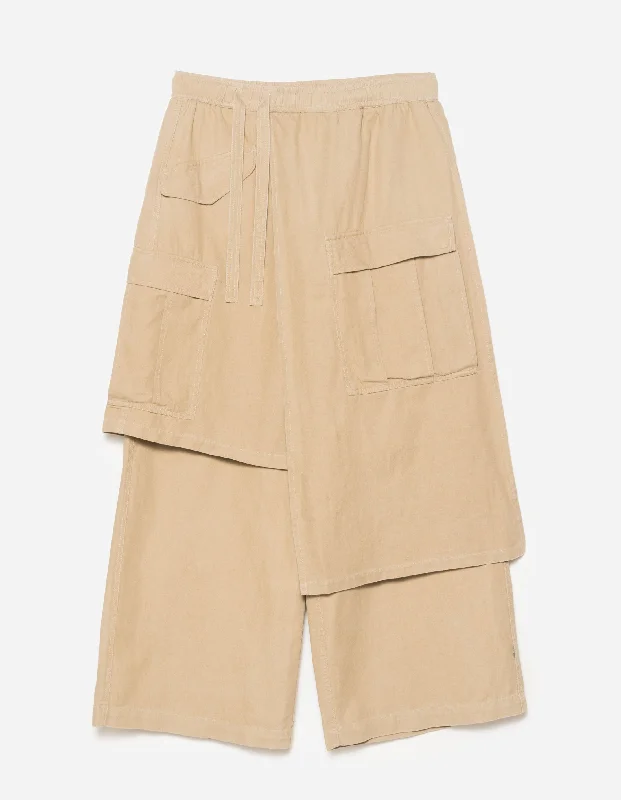 Pants-Outdoor-4588 Asym Cargo Hakama Pants Sand