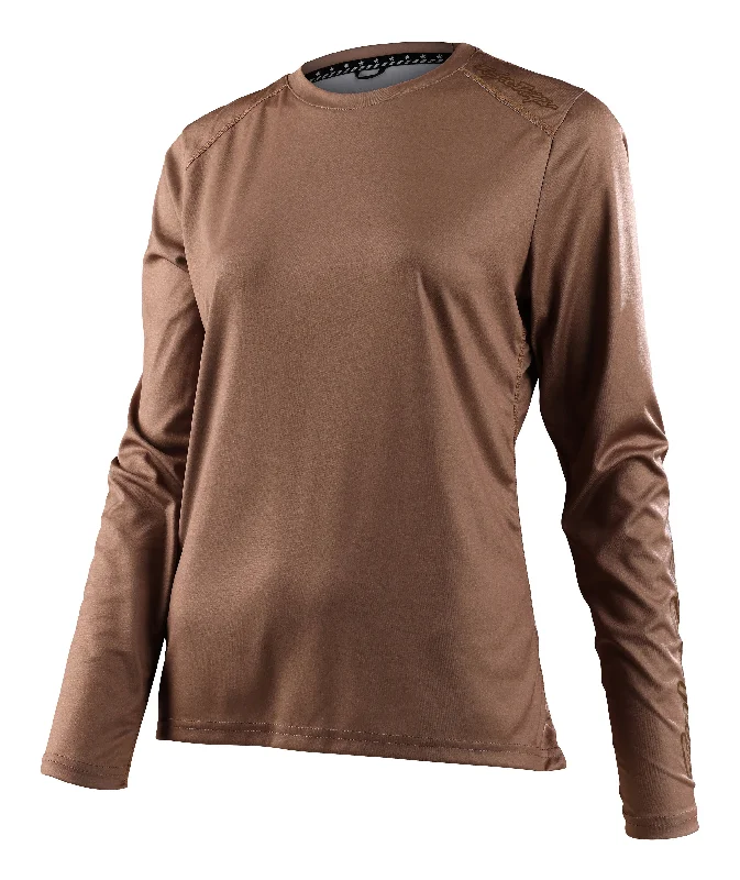 Long-Sleeve-Minimalist-Troy Lee Designs Lilium Long Sleeve MTB Jersey - Womens - Coffee