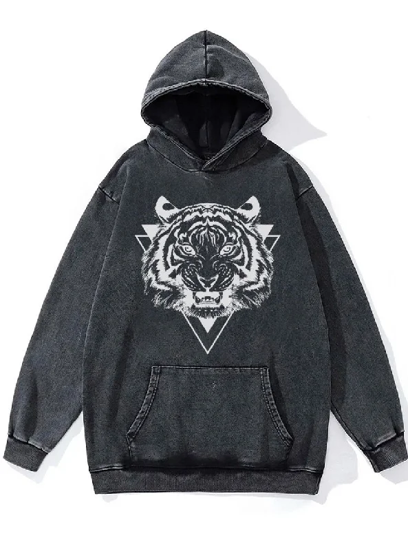 Hoodie-Cozy-tiger head Washed Gym Hoodie