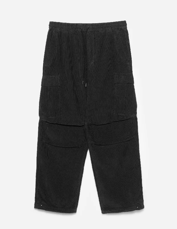 Pants-Sportswear-4569 Hemp Utility Cargo Track Pants Black