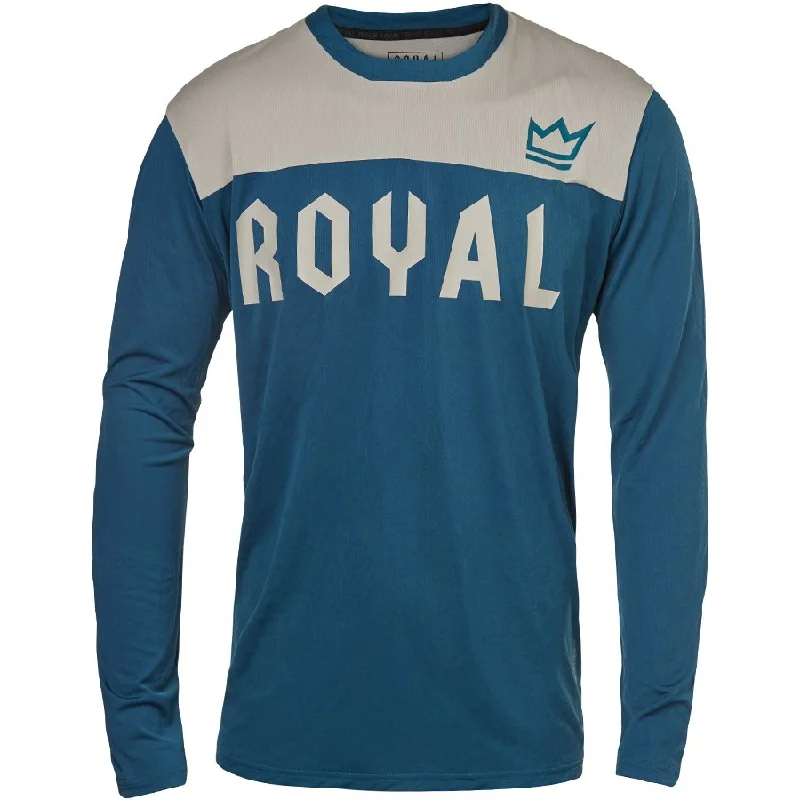 Long-Sleeve-Windproof-Royal Apex Long Sleeve MTB Jersey - Gray-Petrol - 2021