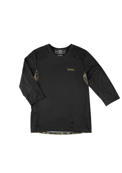 Long-Sleeve-Techwear-Sombrio Altitude 2 Long Sleeve MTB Jersey - Fern Black-Smoky Haze