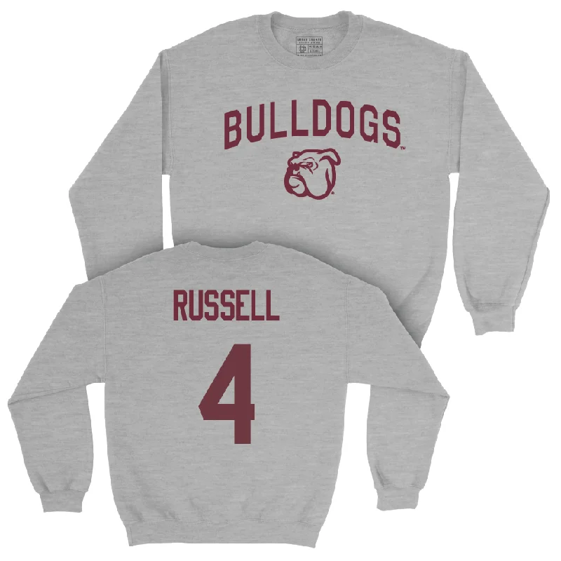 Long-Sleeve-Windproof-Sport Grey Women's Basketball Bulldogs Crew - Eniya Russell