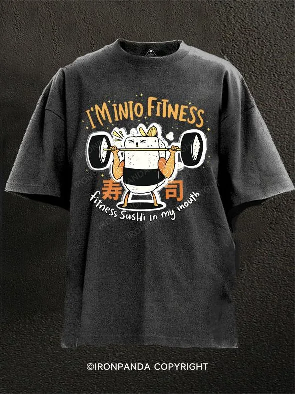 T-Shirt-Brown-Im Into Fitness sushi Washed Gym Shirt