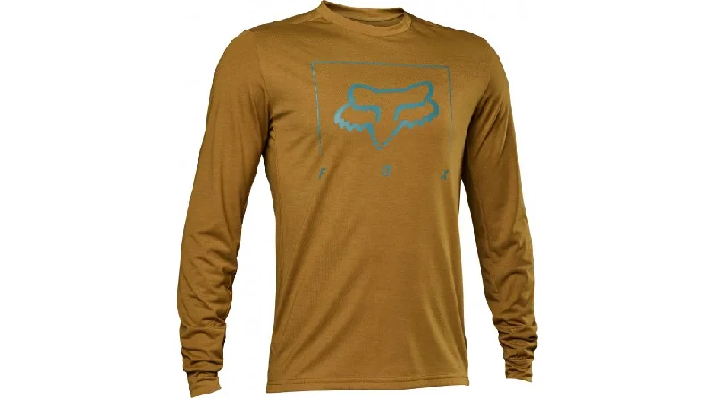 Long-Sleeve-Mock-Neck-Fox Racing Ranger Dri Release MD Long Sleeve MTB Jersey - Tred - Caramel