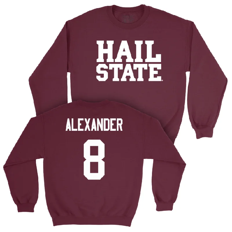 Long-Sleeve-Hemp-Maroon Men's Basketball Hail Crew - Harrison Alexander