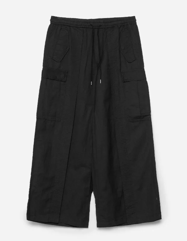 Pants-School-5329 Hakama Cargo Track Pants Black