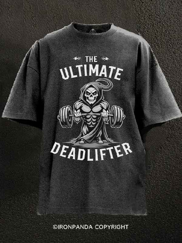 T-Shirt-Muscle-The Ultimate Deadlifter Grim Reaper Washed Gym Shirt