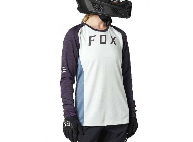 Long-Sleeve-Modern-Fox Racing Defend Long Sleeve MTB Jersey - Womens - Gray