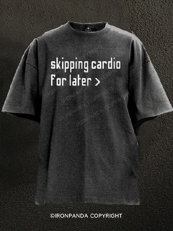 T-Shirt-Athletic-Skipping Cardio Washed Gym Shirt