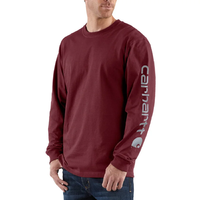 Long-Sleeve-Striped-Carhartt Men's Signature Logo Long Sleeve T-Shirt_Port