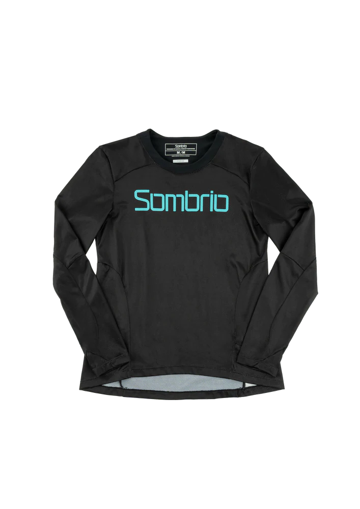 Long-Sleeve-Washable-Sombrio Vanquish Long Sleeve MTB Jersey - Womens - Sombrio Black-Skyline Blue