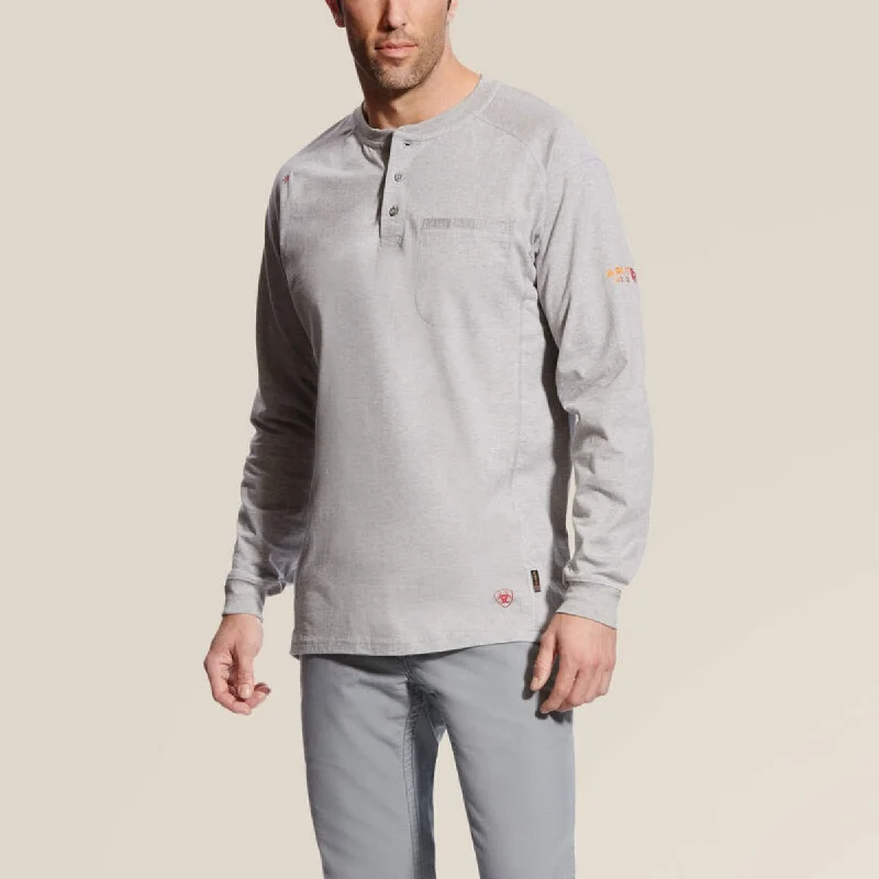 Long-Sleeve-Techwear-Ariat Men's FR Chest Pocket Long Sleeve Henley