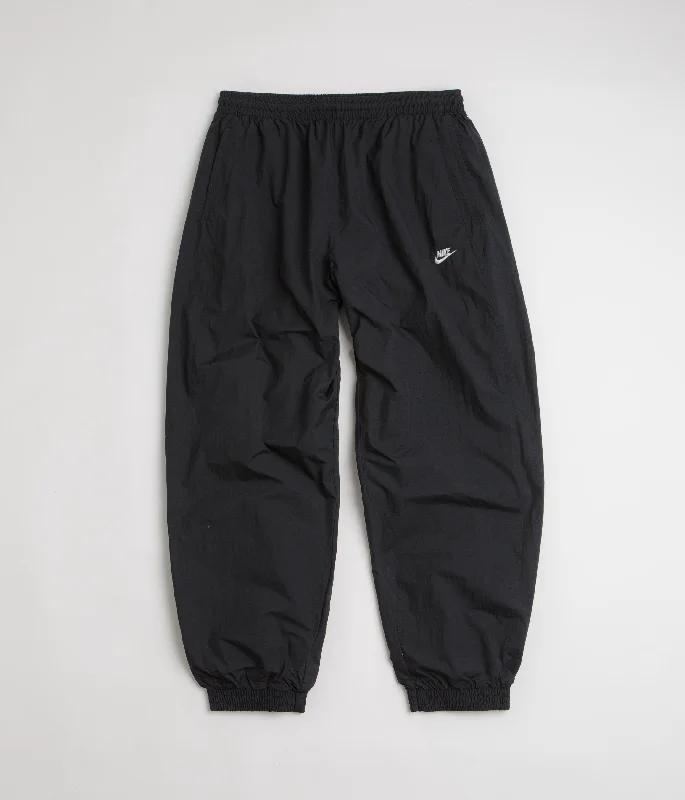 Pants-Relaxed-Fit-Nike Woven Track Pants - Black / White