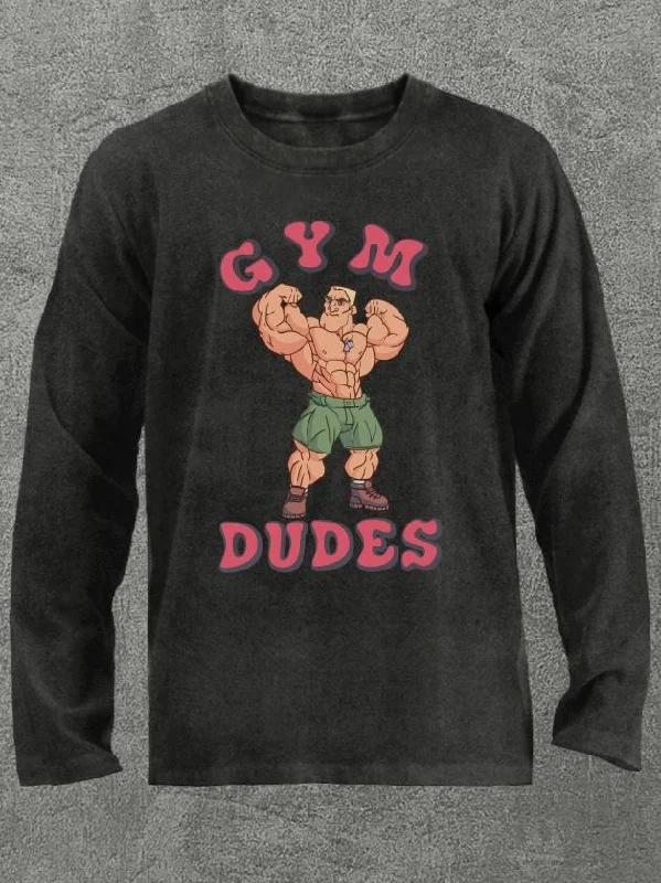 Long-Sleeve-Hooded-Gym Dudes Washed Gym Long Sleeve Shirt