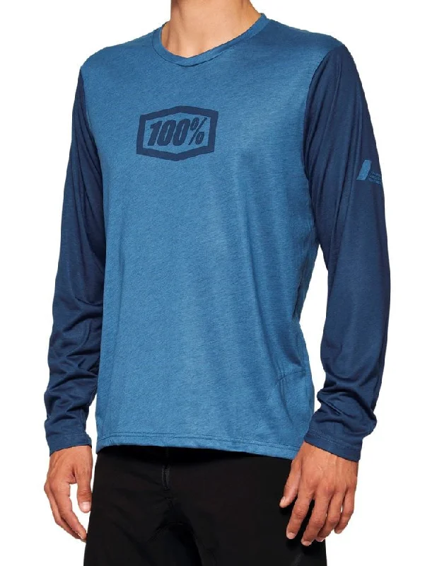 Long-Sleeve-Loose-Fit-100% Airmatic Long Sleeve MTB Jersey - Slate Blue