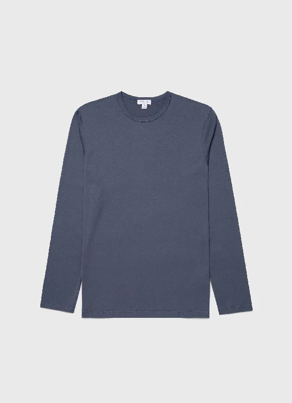 T-Shirt-Affordable-Men's Long Sleeve Classic T-shirt in Slate Blue