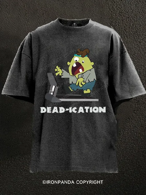 T-Shirt-V-Neck-dead ication Washed Gym Shirt