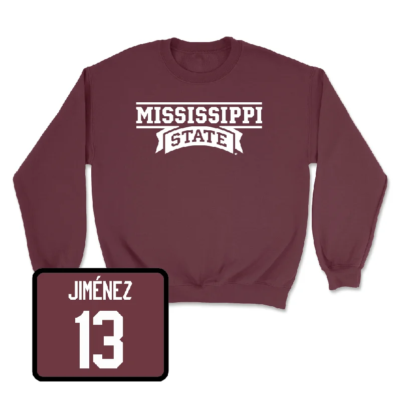 Long-Sleeve-Gothic-Maroon Women's Basketball Team Crew - Rocío Jiménez