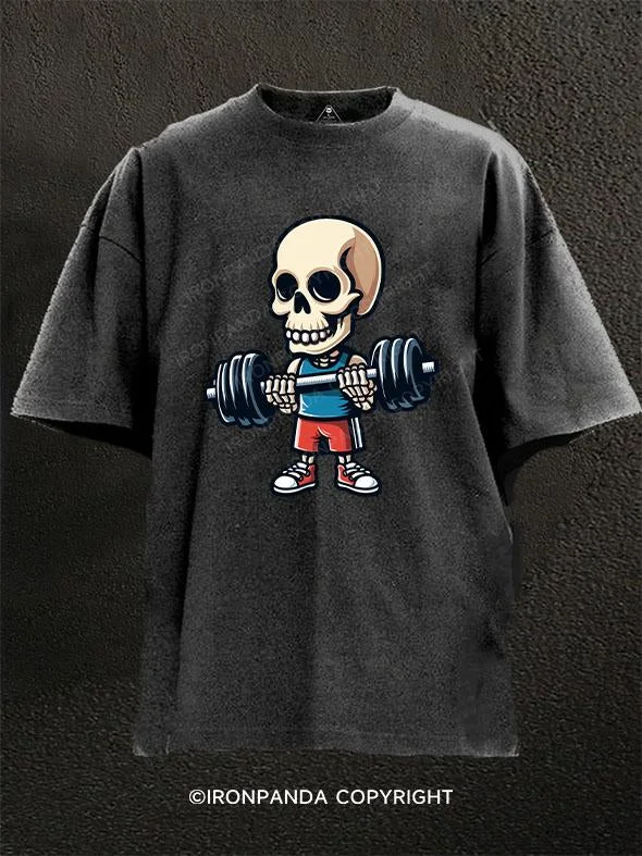 T-Shirt-Fashionable-death weight Washed Gym Shirt