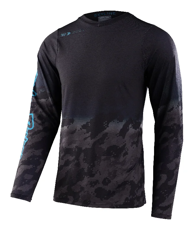 Long-Sleeve-Biker-Troy Lee Designs Skyline Long Sleeve MTB Jersey - Fader - Digi Black - 2023