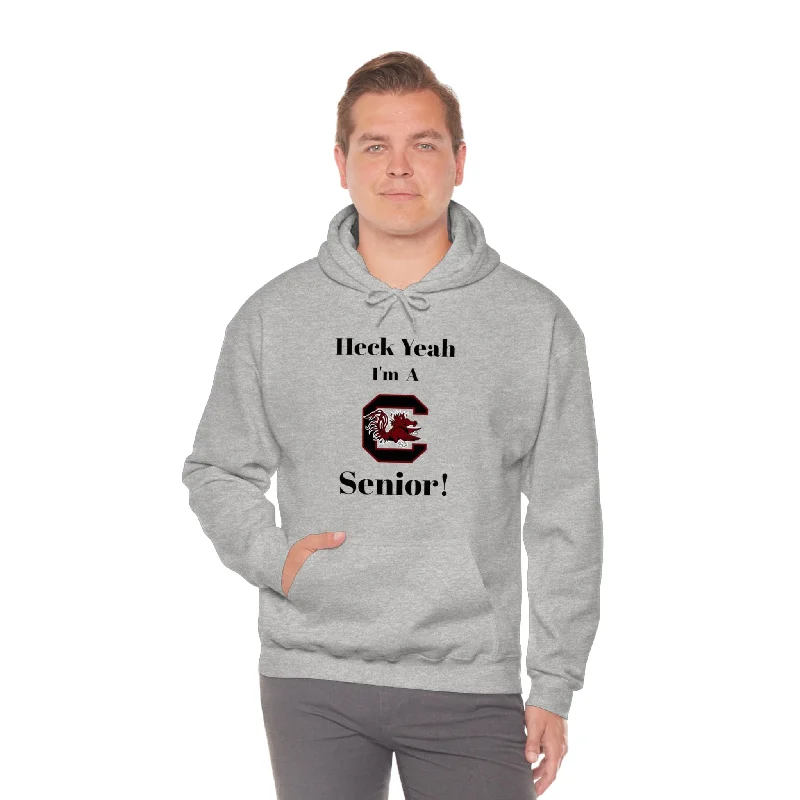 Hoodie-Khaki-Heck Yeah I'm A SC Gamecocks Senior Unisex Heavy Blend™ Hooded Sweatshirt