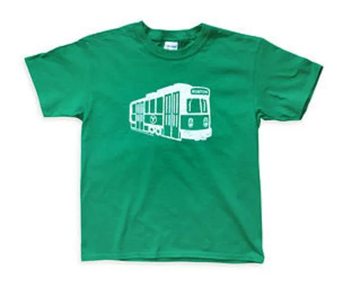 T-Shirt-Retro-Green Line Trolley T-Shirt (Toddler/Youth)