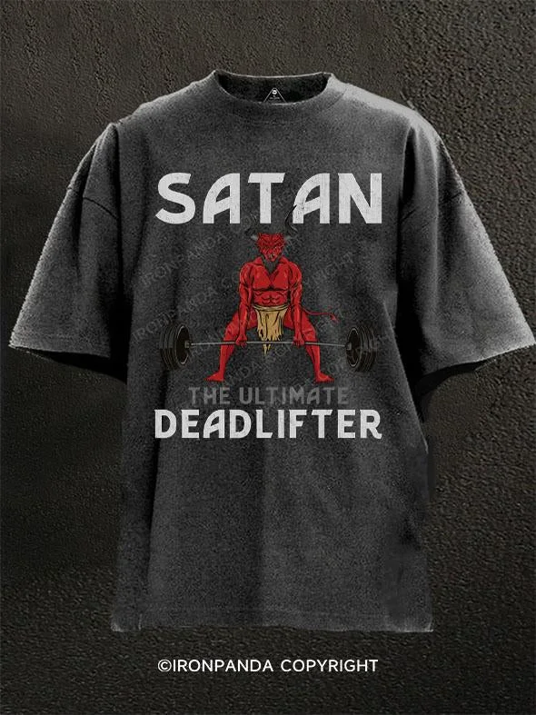 T-Shirt-Breathable-Satan The Ultimate Deadlifter Washed Gym Shirt