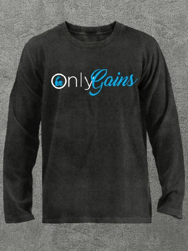 Long-Sleeve-Skateboarding-only gains Washed Gym Long Sleeve Shirt