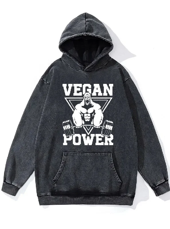 Hoodie-Boho-VEGAN POWER Washed Gym Hoodie