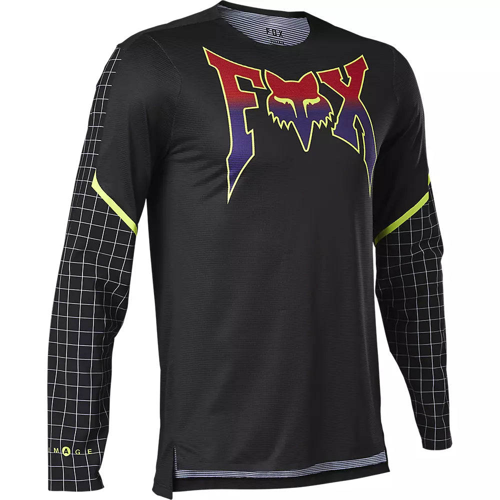 Long-Sleeve-Fleece-Fox Racing Flexair Long Sleeve MTB Jersey - Celz - Black