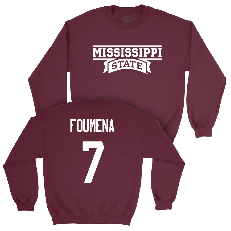 Long-Sleeve-Running-Maroon Men's Basketball Team Crew  - Jeremy Foumena