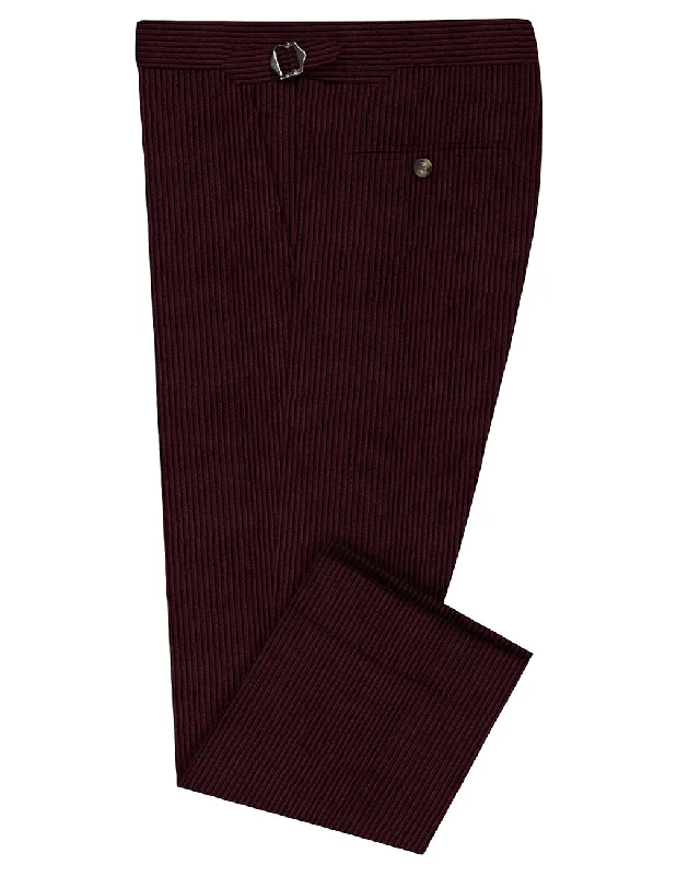 Pants-Striped-Modrone 8-Wale Maroon Corduroy