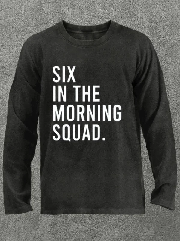 Long-Sleeve-Workwear-Six In The morning Squad Washed Gym Long Sleeve Shirt