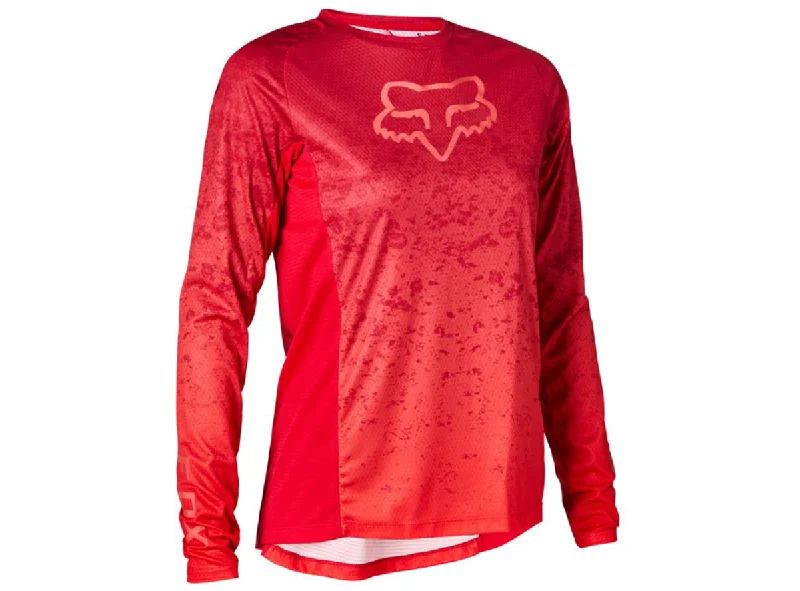 Long-Sleeve-Training-Fox Racing Defend Long Sleeve MTB Jersey - Lunar Capsule - Womens - Berry Punch