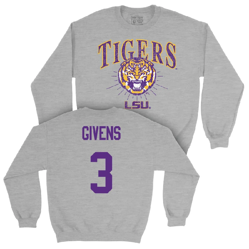 Long-Sleeve-Warm-Men's Basketball Sport Grey Tigers Crew  - Curtis Givens